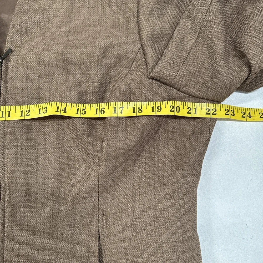 Worthington Women's‎ Brown Open Front Blazer Jacket Size 16 Lined Career